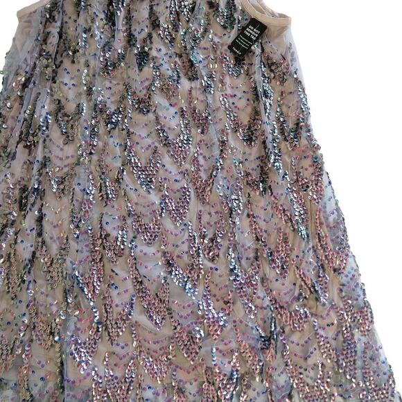 Torrid Mini Sequin Mesh Shift Dress Size 12 0 NWT Purple Party Shimmer New - Picture 4 of 11